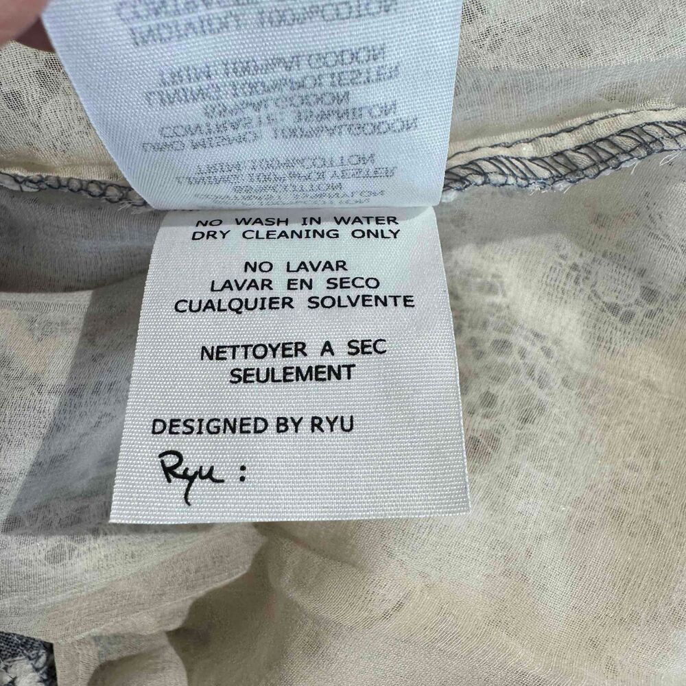 Ryu Anthropologie Peasant Dress Lace Detail Spring Cottagecore Tie Back Medium - Picture 12 of 15